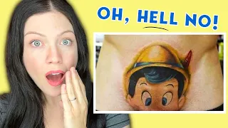 Reacting to DIRTY Disney tattoos (adults only)