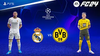 FC 24 - Real Madrid vs Borussia Dortmund Ft. Mbappe, UEFA Champions League | PS5™ [4K60]