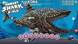 Hungry Shark World - Kora Shark #18 Unlocked - All 33 Sharks Unlocked - Android / IOS Gameplay