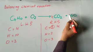 Balancing chemical equations | C4H10 + O2= CO2 + H2O