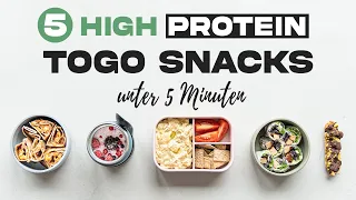 5 HIGH PROTEIN SNACKS 🍿 | unterwegs Abnehmen | MEGA schnelle Zubereitung