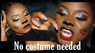 LAST MINUTE HALLOWEEN KITTY CAT MAKEUP TUTORIAL 2020 | LEANDAH LYNN