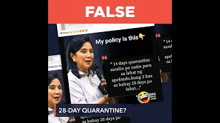 FALSE: Robredo quote on 28-day quarantine