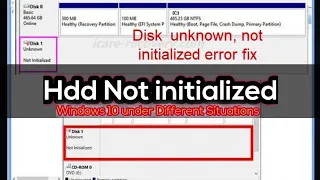 HDD unknown Not initialized in Windows 10 under Different Situations | MBR Rebuild Problem | aomei