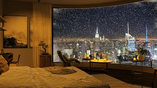 Smooth Piano Jazz Music in 4K Cozy Apartment in New York to Relax/Study/Work to