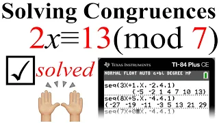Solving Linear Congruences, Modular Arithmetic