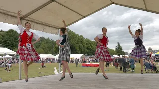 Highland Reel Scottish Highland Dance competition during 2022 Aboyne Highland Games in Scotland