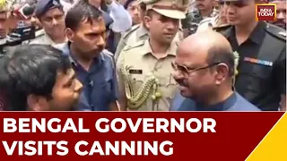 Bengal Governor Visits Violence-Affected Area Canning, TMC Hits Out At Bengal Governor