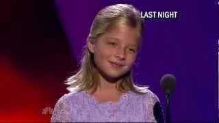 Jackie Evancho Jumps for Joy after Sept 7, 2010 AGT Win