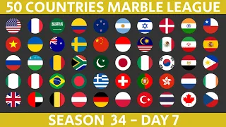 50 Countries Marble Race League Season 34 Day 7/10 Marble Race in Algodoo
