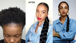 R9,99/$0.67 LOW BRAIDED PONYTAIL| SADE INSPIRED PONYTAIL |4C HAIR| MIDDLE PART| NO HEAT|JUMBO BRAID