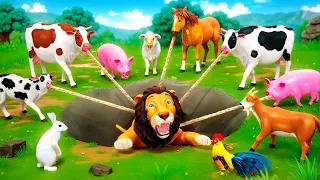 Heartwarming Lion Cub Rescue: Saved by Cow, Pig, Horse, and Goat! Farm Heroes 2024