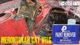 cara merontokan cat velg motor menggunakan paint remover