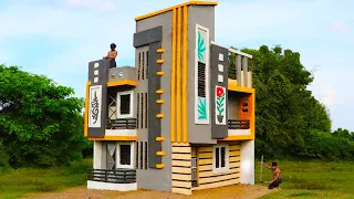 [Full Video] Building Creative A Modern 3-Story Mud Villa House in The Forest By Ancient Skills