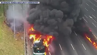 Bus catches fire in Buenos Aires | FOX 5 News