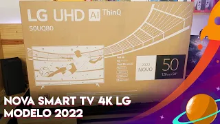 NOVA SMART TV 4K 50" LG 50UQ80 2022: SMART TV LG 4K COM NOVO CONTROLE MAGIC VALE A PENA? (UNBOXING)