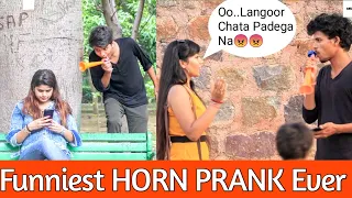 Funniest HORN PRANK on Cute Girls Ever