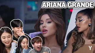 Корейский мальчик и девочка реагируют на "Ariana Grande" впервые знают значение | Y