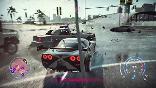 NFS: Heat (Day Time) - Heat Level 5 Police Chase (Cross' Corvette vs Day Time Police Cars)