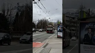 solaris trolleybus crossing the switch in salzburg :)