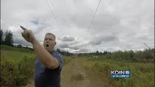 Video: Armed landowner confronts motorcyclist