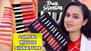 L'oreal Rouge Signature Matte Liquid Lipstick *SWATCHES* | Review | All Shades