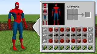 REALISTIC SPIDER MAN Inventory Shop! MINECRAFT SUPERHERO INVENTORY CHALLENGE Animation!