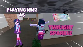 TWILIGHT SPARKLE DESTROYS TEAMERS IN MM2 + GAMEPLAY (KEYBOARD ASMR)