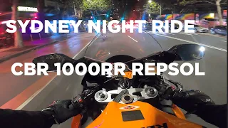 Sydney Night Drive | HONDA CBR-1000RR REPSOL | GoPro HERO8  |  4K