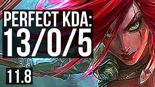 KATARINA vs ZED (MID) | 13/0/5, Rank 6 Kata, Legendary, 300+ games | EUW Grandmaster | v11.8