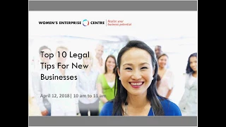 Top 10 Legal Tips for New Businesses Webinar Recording