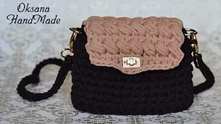 Сумка клатч из трикотажной пряжи. Мастер класс крючком. Clutch bag crochet