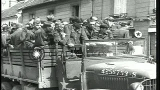 German prisoners captured by French civilians loaded in military trucks in Paris,...HD Stock Footage