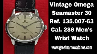 Vintage Omega Seamaster 30 Ref. 135.007-63 Cal 286 Manual Winding Men's Watch #omegaseamaster30