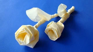 Napkin folding rose. Origami Rose