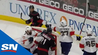 Vincent Trocheck Scores After Puck Takes Crazy Bounce Off Chris Driedger's Back