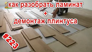 Снимаю плинтус. Разбираю ламинат. Ремонт квартиры. Демонтаж. DIY & DACHA Серия 223