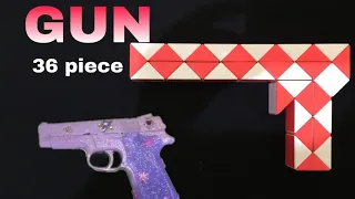 How to make a Gun using 36 piece snake puzzle or  Rubik's Twist. Slow  tutorials.