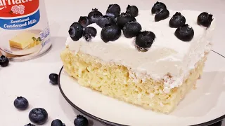 How to make Tres Leches cake in 3 steps كيكه الحليب المكسيكيه