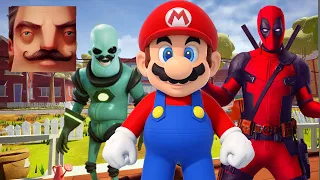 Hello Neighbor - New Neighbor Mario Deadpool Alien History Gameplay Walkthrough