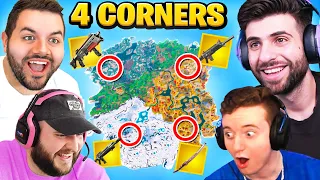 The 4 CORNER *ALL MYTHIC* Challenge in Fortnite Season 2! ft. Courage, LEGIQN & Ranger