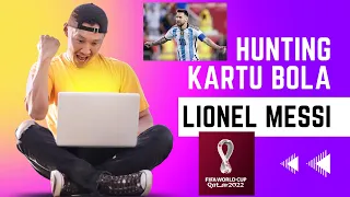 Hunting kartu bola Messi di Panini Prizm World Cup Piala Dunia Qatar 2022