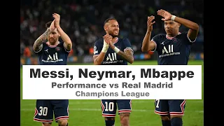 Messi, Neymar, Mbappe Performance | PSG 1-0 Real Madrid | UCL 2021/22 -Round 16 - Leg 1 | 16/02/2022