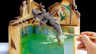 How To Make a Zombie Shark in a Swimming pool Diorama | Polymer Clay |Resin Art
