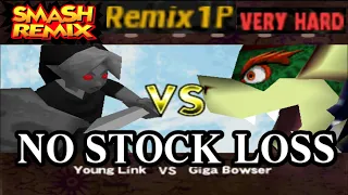 Smash Remix - Classic Mode Remix 1P Gameplay with Young Link (VERY HARD) No stock loss