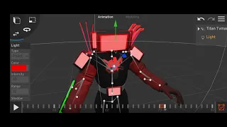 How to animate/make titan tv man red signal beam in prisma 3d