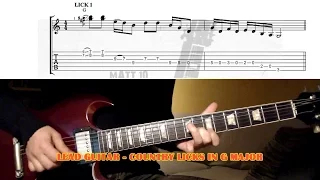 Country Licks In G Major GUITAR LESSON with TAB