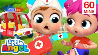 Wheels On The Ambulance + 60 Minutes of Job and Career Songs | Little Angel Nursery Rhymes for Kids