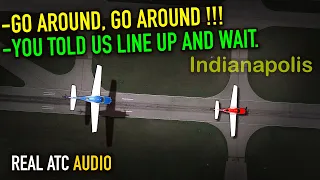 Airplane on the runway: Two Airplanes Narrowly Avoid COLLISION During Landing. REAL ATC