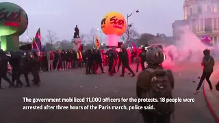 Tensions at end of Paris pension protest